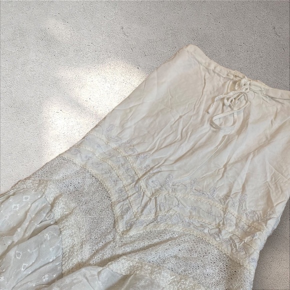 !! SOLD DO NOT BUY !! Vintage L.S.I. White Maxi Skirt - Picture 2 of 8
